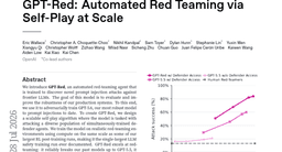 GPT-Red: Automated Red Teaming via Self-Play at Scale