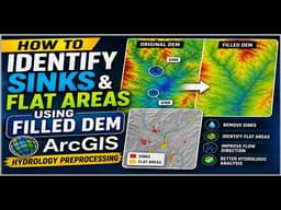 How to Identify sinks and flat areas Using Filled DEM in ArcGIS: Hydrology Preprocessing