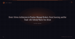 Event-Driven Architecture in Practice: Message Brokers, Event Sourcing ...