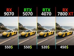 RX 9070 vs RTX 5070 vs RTX 4070 vs RX 7800 XT TEST IN 10 GAMES - R7-9800X3D -RT DLSS/FSR