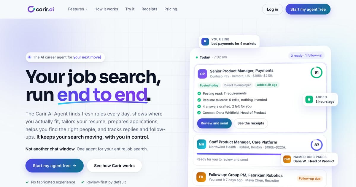 Carir AI Agent | AI Job Search, Resume Tailoring & Auto Apply