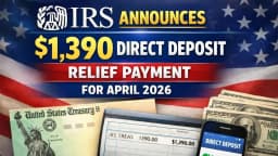 IRS Announces $1,390 Direct Deposit Relief Payment For April 2026 - NEWS – SKYLER CHIN