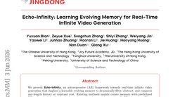 Echo-Infinity: Learning Evolving Memory for Real-Time Infinite Video Generation