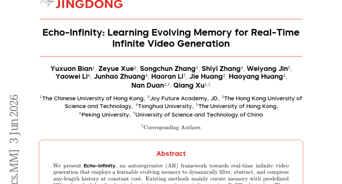 Echo-Infinity: Learning Evolving Memory for Real-Time Infinite Video Generation