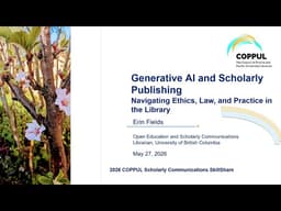 Generative AI and Scholarly Publishing – Navigating Ethics, Law, and Practice in the Library