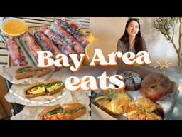 Bay area food | korean salt bread bagels 🥯, popular vietnamese pork sausage rolls, new matcha cafe