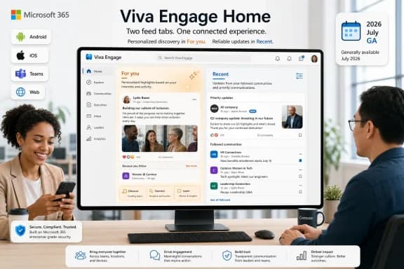 Viva Engage Roadmap 559482 Adds Recent Feed for Home