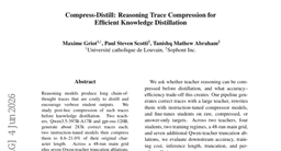 Compress-Distill: Reasoning Trace Compression for Efficient Knowledge Distillation