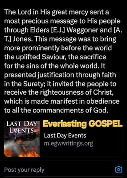 @3AngelsWatchman: THE TRUE EVERLASTING GOSPEL IS JESUS DIED BECAUSE YOU BROKE HIS 10 COMMANDMENTS AND INVITES YOU TO R...