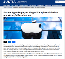 Ashley Gjovik v Apple Inc