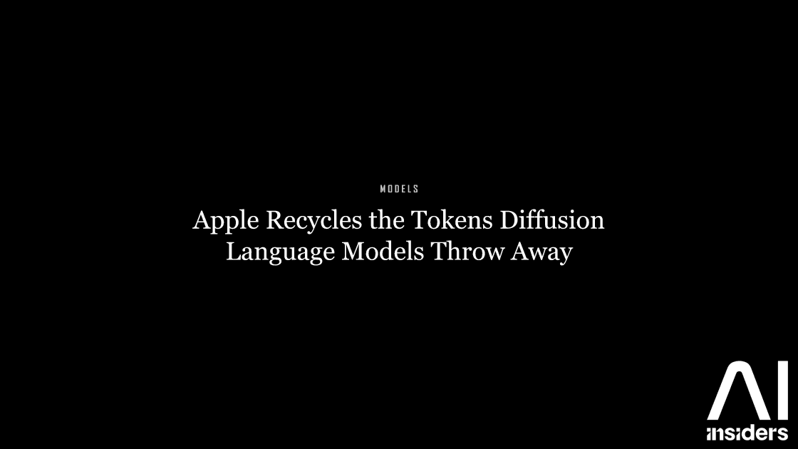Apple Recycles the Tokens Diffusion Language Models Throw ...