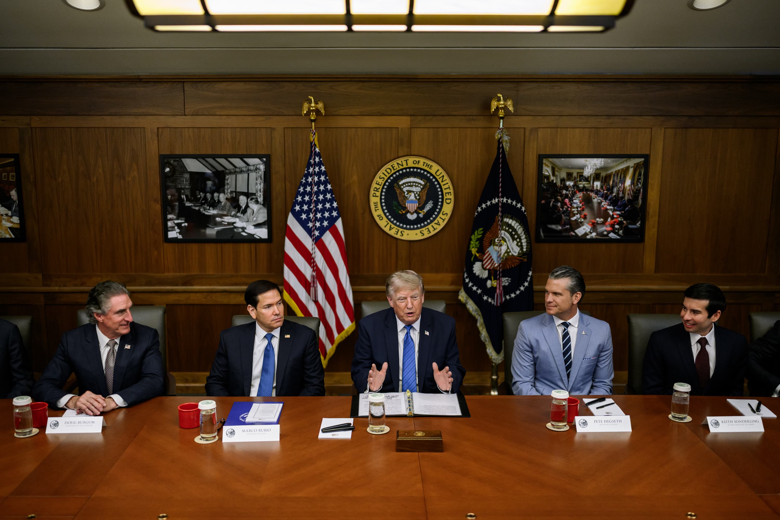President Trump Hosts Historic Cabinet Meeting at Camp ...