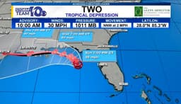Tropical Depression Two forms, Expected to impact Louisiana midweek