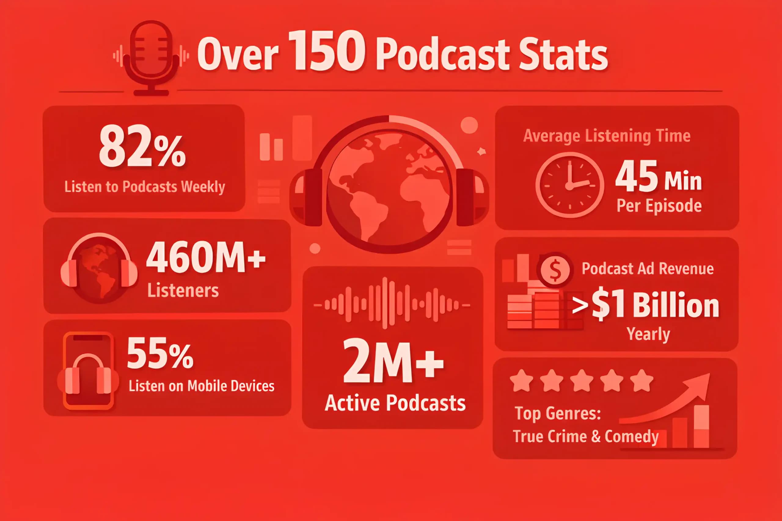 150+ Podcast Statistics for 2026 (Listeners, Growth, Ads, and Trends)