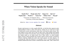 When Vision Speaks for Sound