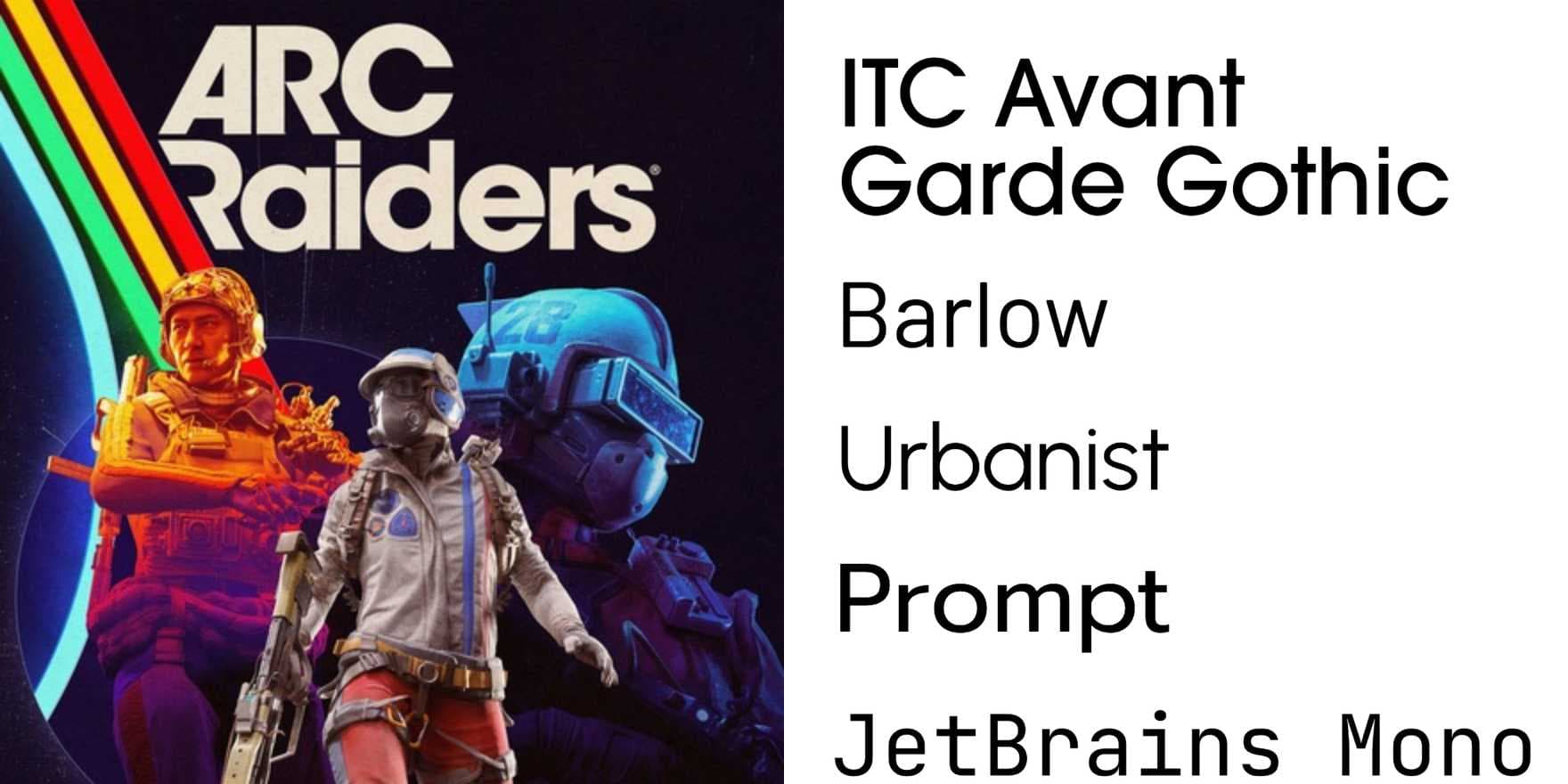 ARC Raiders video game - Fonts In Use
