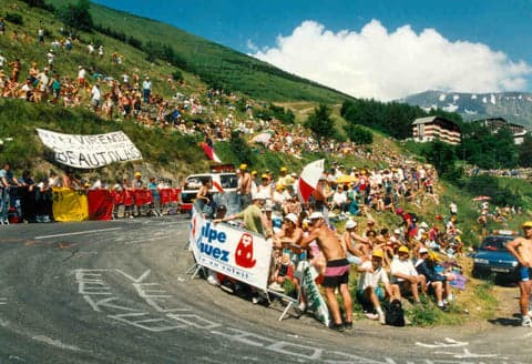 Tid til Alpe d'Huez i Tour de France