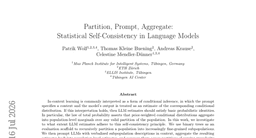 Partition, Prompt, Aggregate: Statistical Self-Consistency in Language Models