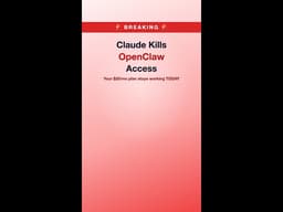 BREAKING: Anthropic Kills Claude + OpenClaw Access (Your Options)