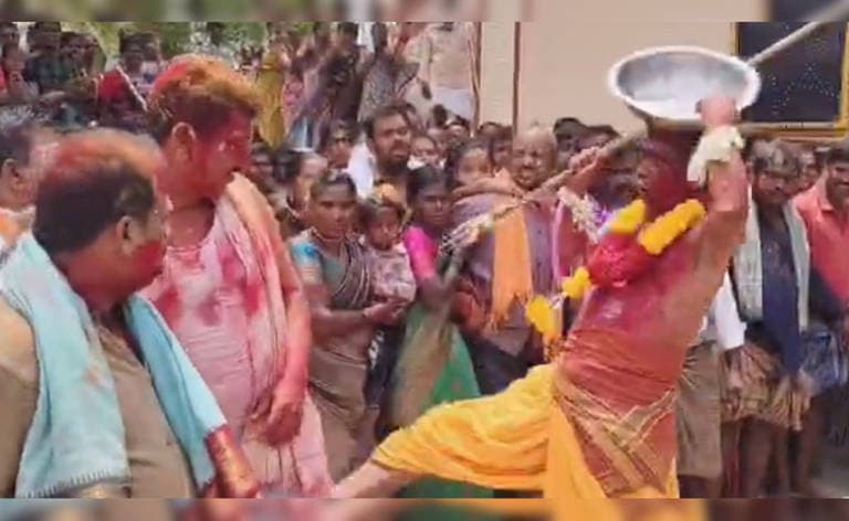 Kicks for blessings: At Andhra temple, devotees follow unusual tradition