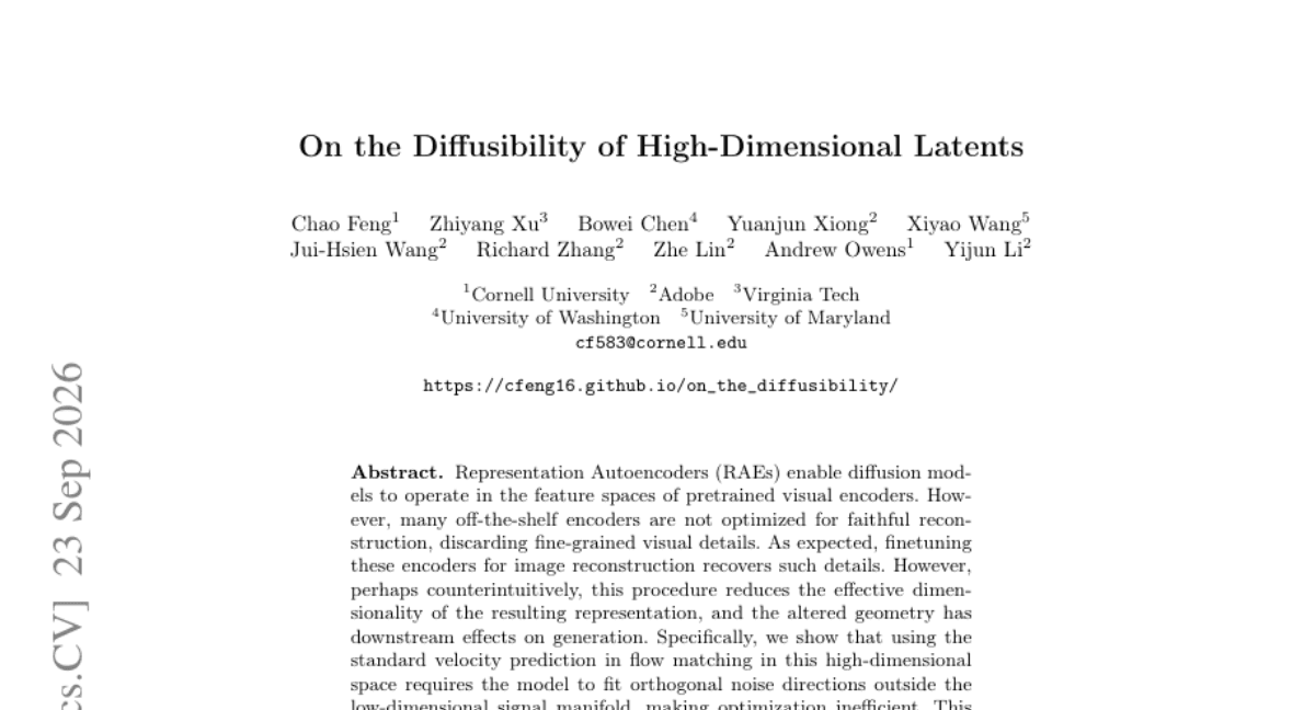 On the Diffusibility of High-Dimensional Latents