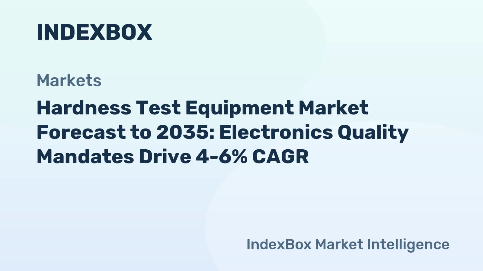 Hardness Test Equipment Market To 2035: Electronics QA ...