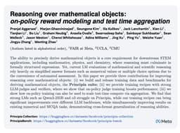 @jaseweston: 🧮 Reasoning over Mathematical Objects 🧮

Our 70-page(!) paper is out on arXiv, as covered by several...