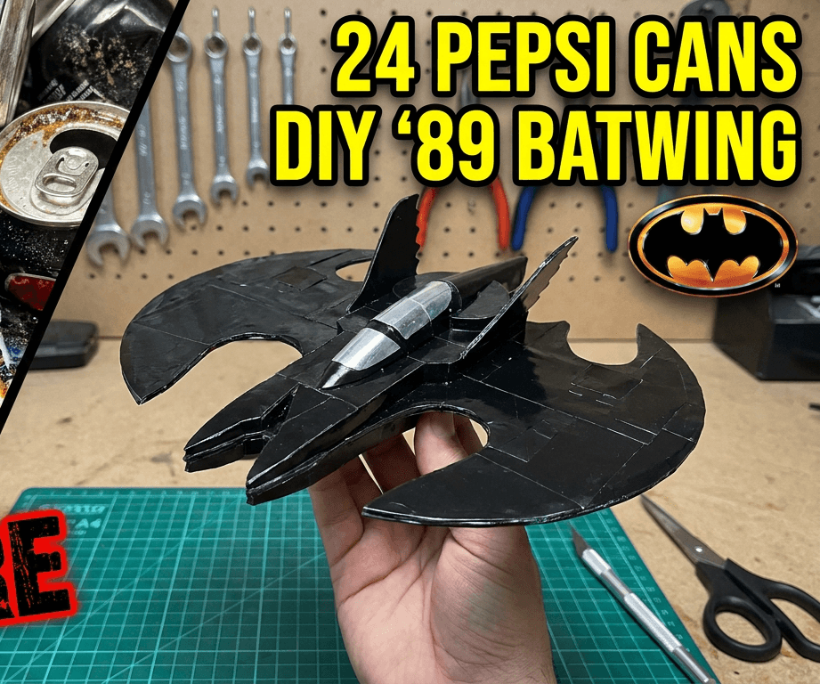 Scratch-Built '89 Batwing from 24 Soda Cans