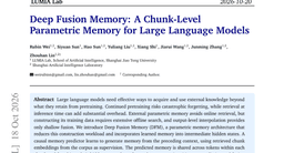 Deep Fusion Memory: A Chunk-Level Parametric Memory for Large Language Models