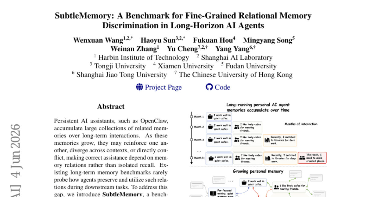 SubtleMemory: A Benchmark for Fine-Grained Relational Memory Discrimination in Long-Horizon AI Agents