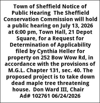 Public Hearing, Town of Sheffield, Sheffield, MA