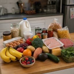 Grocery list for a family with toddlers