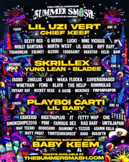 Lil Uzi Vert, Skrillex, Playboi Carti Headlining 2026 Summer Smash Near Chicago - Pollstar News