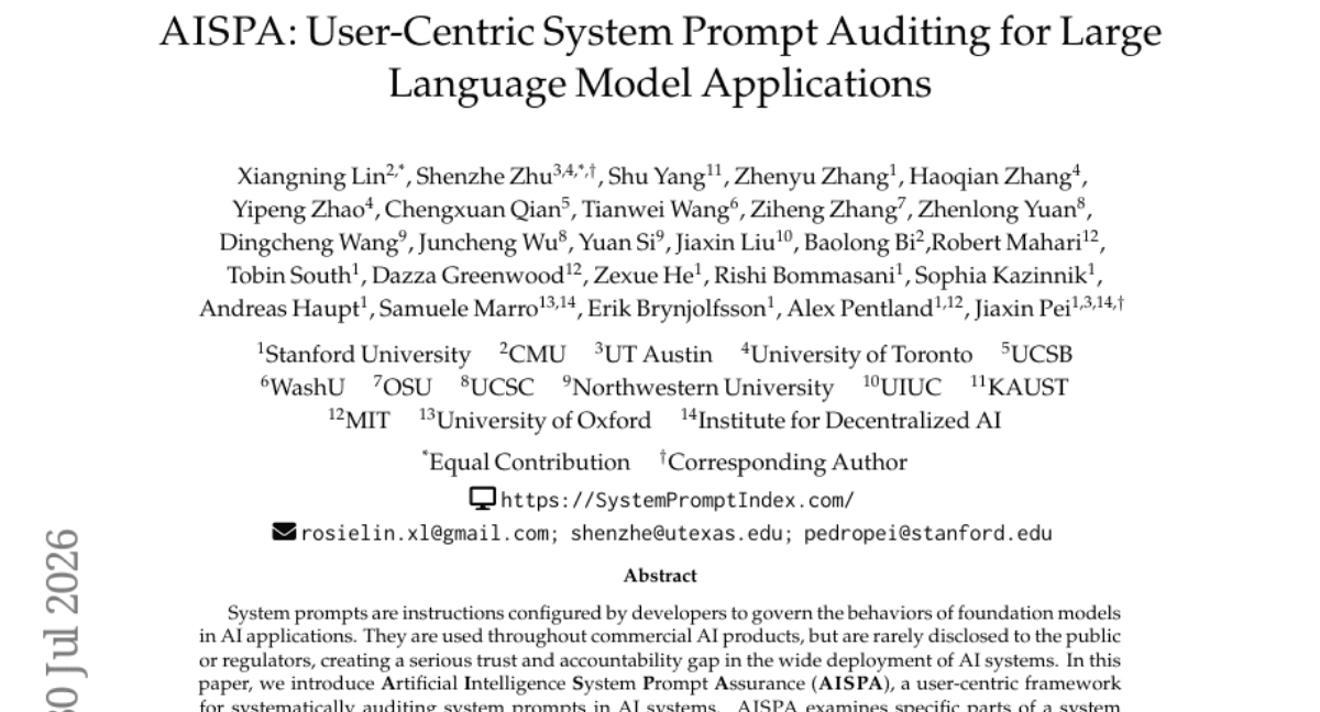 AISPA: User-Centric System Prompt Auditing for Large Language Model Applications