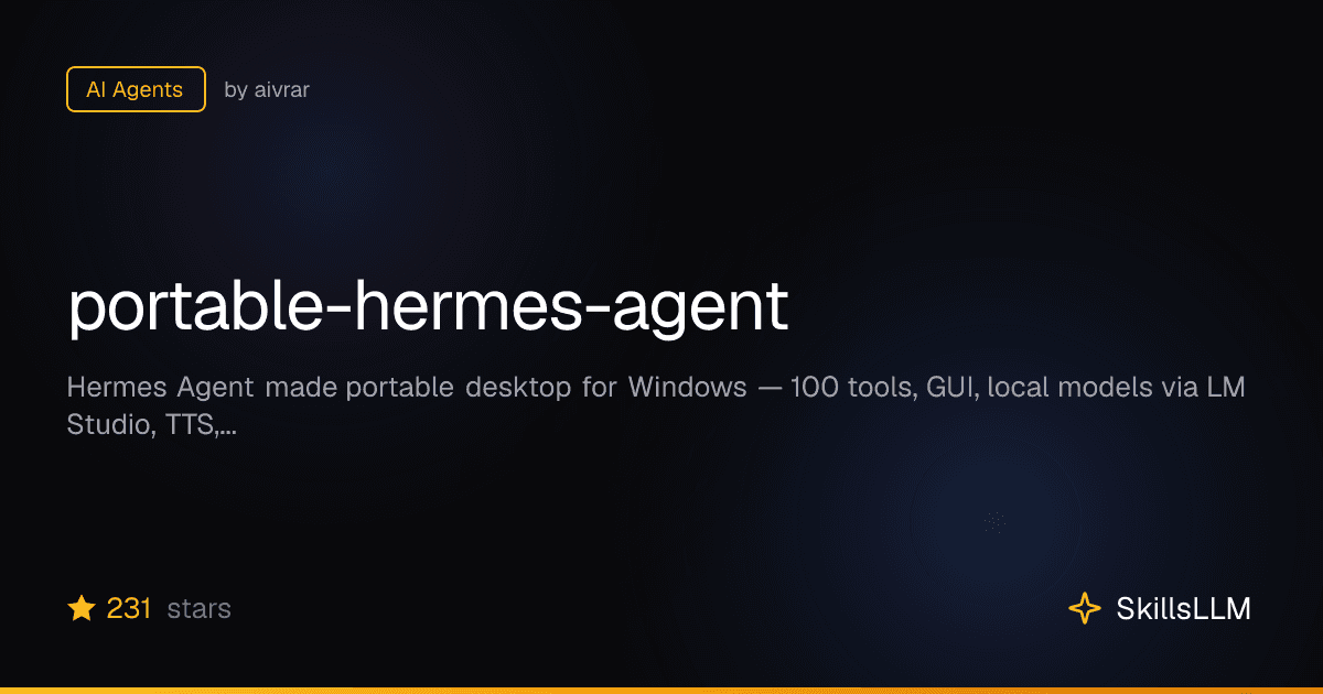 portable-hermes-agent - AI Agents on GitHub