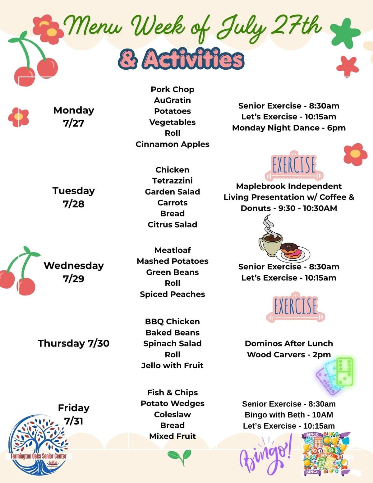 Farmington OAKS Senior Center announces upcoming ...