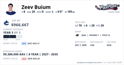 Zeev Buium Contract - 8 Years x $9,380,000 - Puckpedia