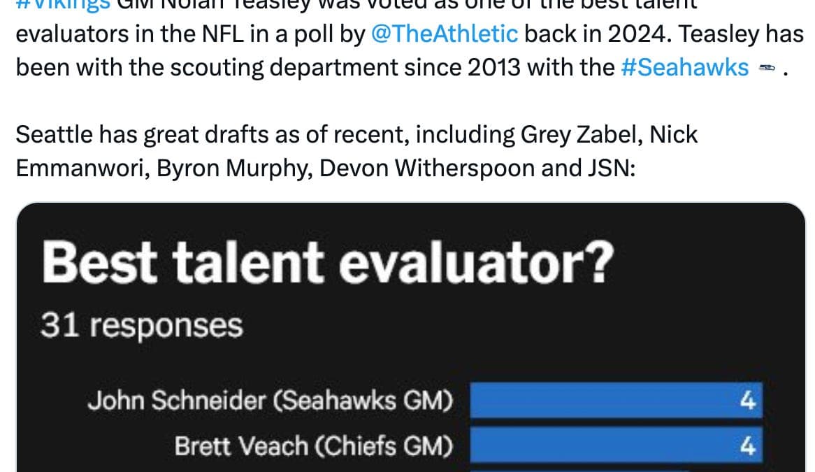 Vikings Hire Seahawks Assistant GM Nolan Teasley — Why This Is a Win for Seattle
