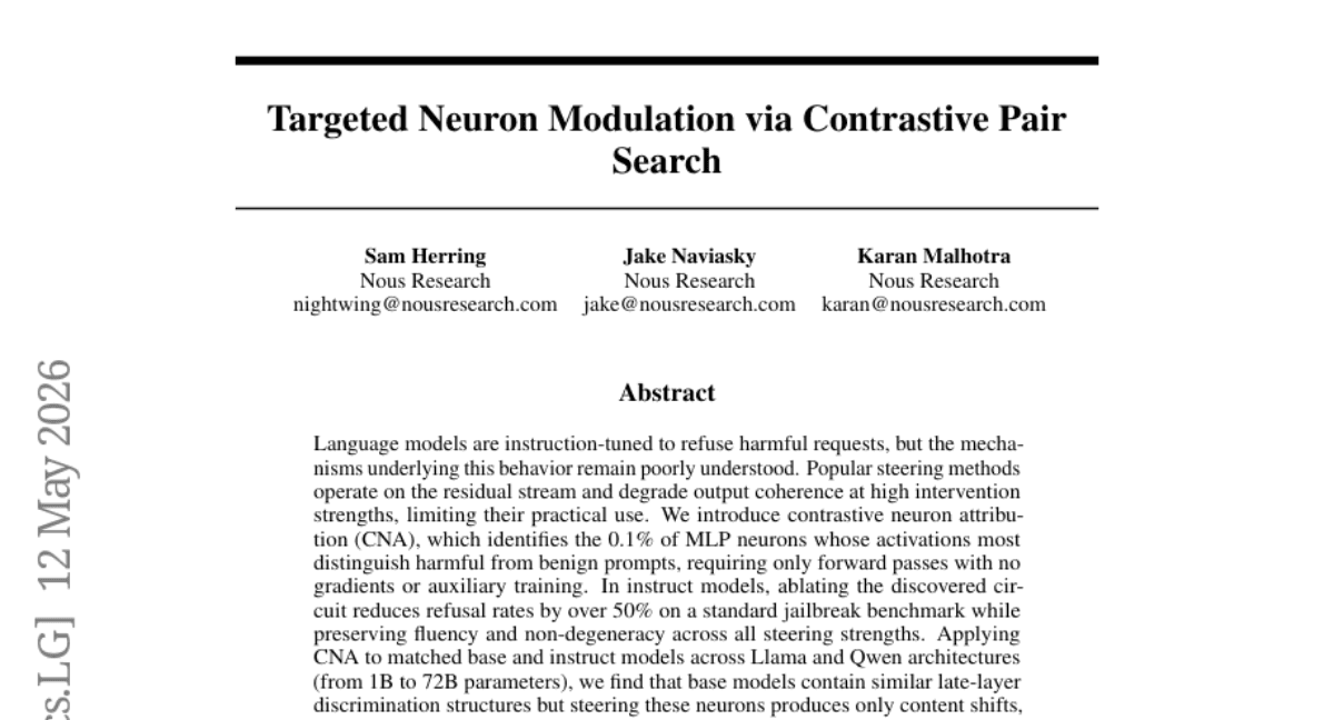 Targeted Neuron Modulation via Contrastive Pair Search