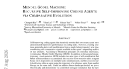 Mendel Gödel Machine: Recursive Self-Improving Coding Agents via Comparative Evolution