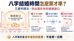 八字結婚時間怎麼算才準？三層判讀法，找出屬於你的婚姻窗口