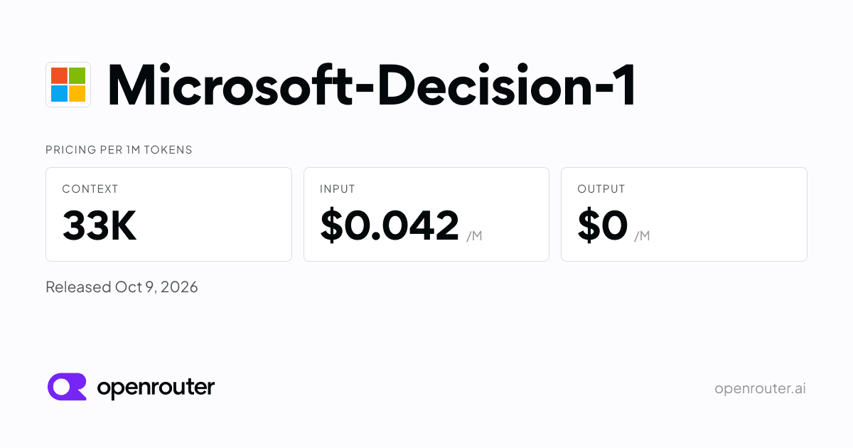 Microsoft-Decision-1 - API Pricing & Providers