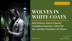 HHS Releases Report Exposing Fraudulent Insurance Coding For Sex-rejecting Procedures On Minors