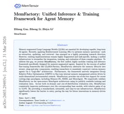 @omarsar0: // Unified Inference and Training Framework for Agent Memory //

Most memory-augmented agents are bu...