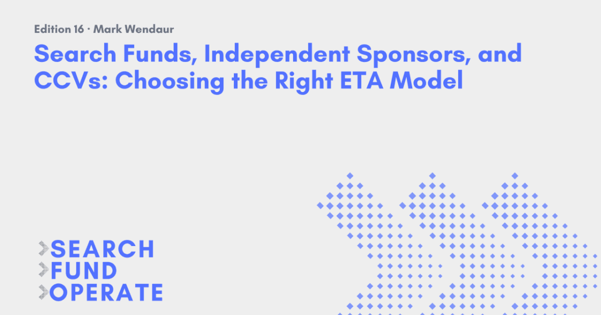 Entrepreneurship Through Acquisition: Comparing ETA ...