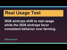 2026 airdrops shift to real usage while the 2026 airdrops favor consistent behavior over farming