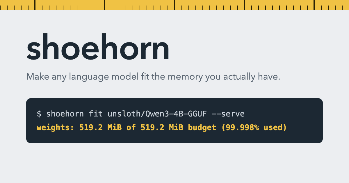 Show HN: Shoehorn – Quantize any model down to run on your machine