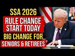 SSA 2026 Rule Change Goes Into Effect Today – Major Update for Seniors and Retirees