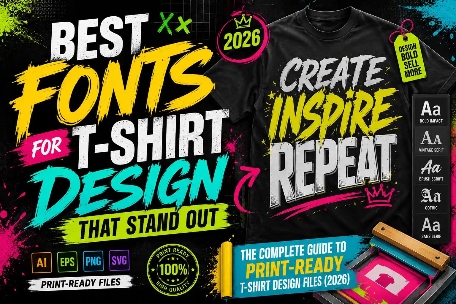 Best Fonts for T‑Shirt Design That Stand Out