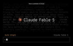 @bentossell reposted: Claude Fable 5, a Mythos-class model, has arrived in Droid. https://t.co/EQ0cT0y...